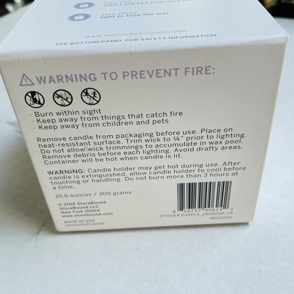 MatchStick Create Your Candle Unscented Purple Mist Soy Candle - Picture 5 of 6